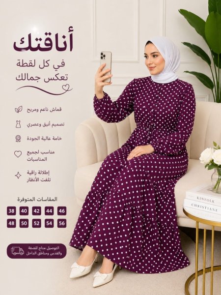 فستان راقي منقط